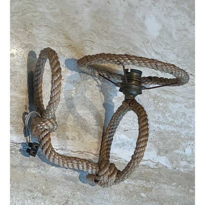 Pair of Rope Wall Sconces by Audoux & Minet, French Work, circa 1950