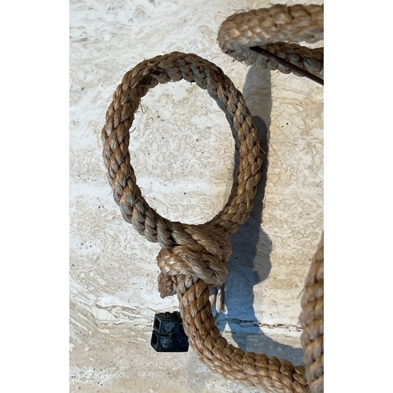 Pair of Rope Wall Sconces by Audoux & Minet, French Work, circa 1950