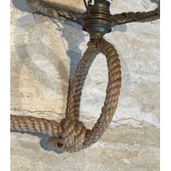 Pair of Rope Wall Sconces by Audoux & Minet, French Work, circa 1950