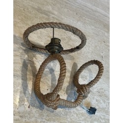 Pair of Rope Wall Sconces by Audoux & Minet, French Work, circa 1950