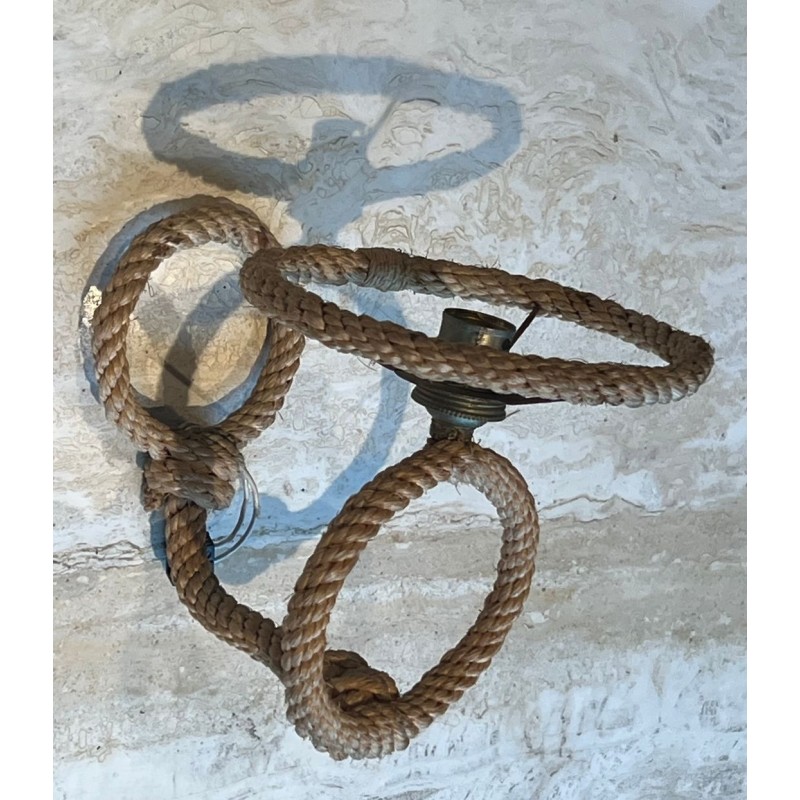 Pair of Rope Wall Sconces by Audoux & Minet, French Work, circa 1950