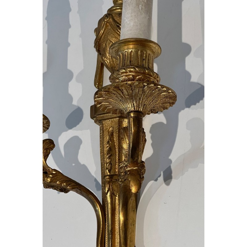 Set of Four Louis the 16th Style Bronze Wall Sconces