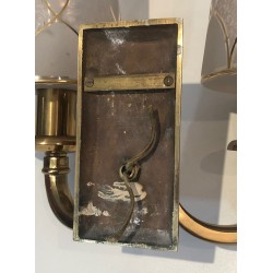 Pair of Art Deco Brass Wall Lights in the Style of Perzel.