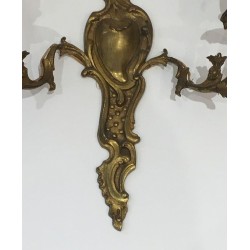 Pair of Louis XV Style Bronze Wall Sconces, French Work, circa 1920