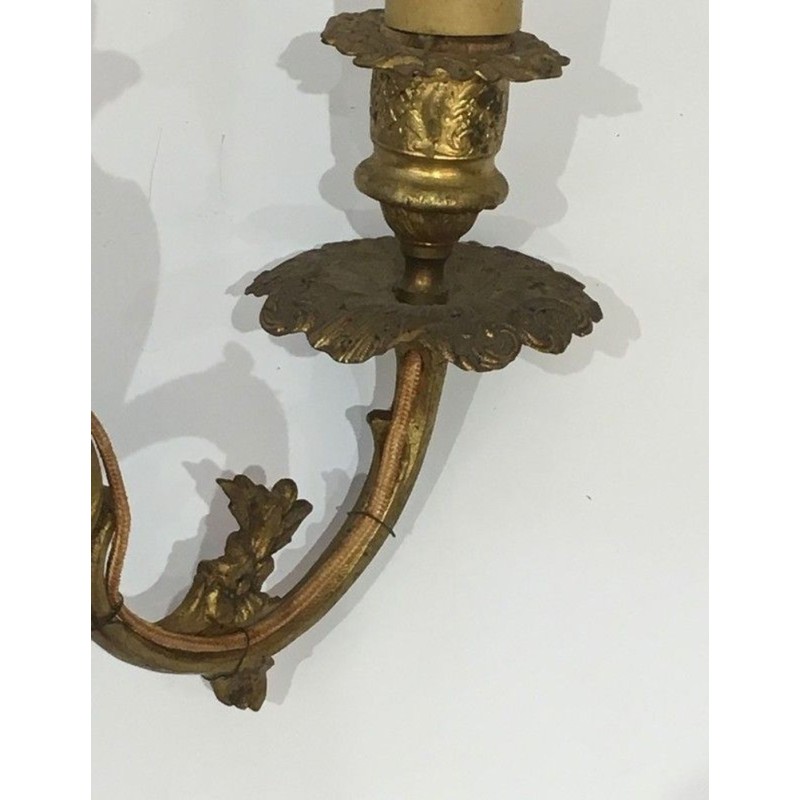 Pair of Louis XV Style Bronze Wall Sconces, French Work, circa 1920