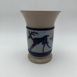 Ceramic Vase with Figurative Hunting Scene Decor, circa 1930