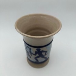 Ceramic Vase with Figurative Hunting Scene Decor, circa 1930