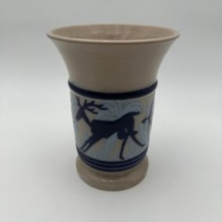 Ceramic Vase with Figurative Hunting Scene Decor, circa 1930