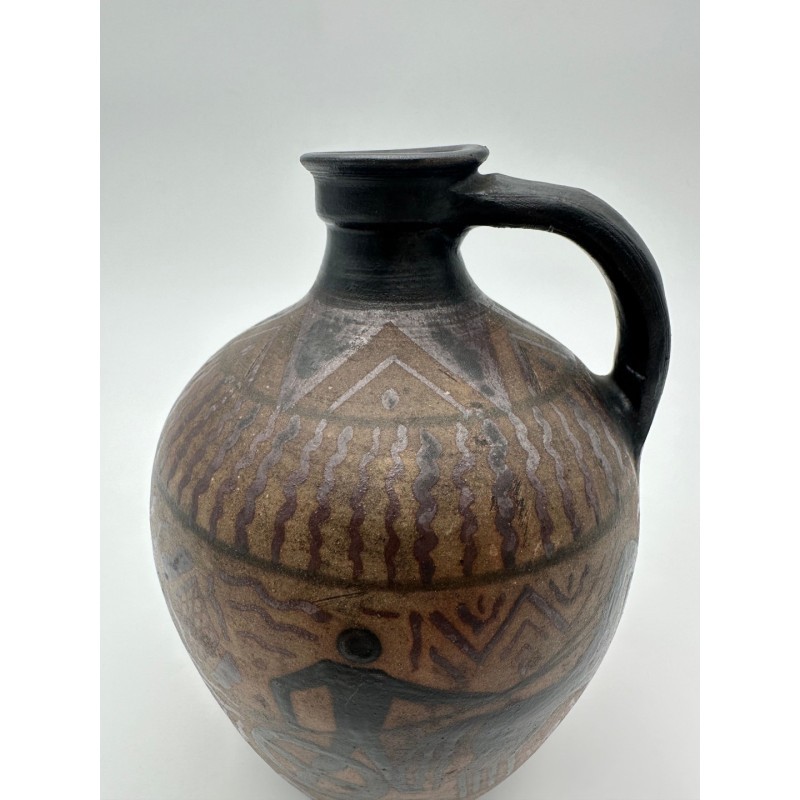 Glazed Stoneware Pitcher, VE Ciboure, Vilotte Period, France, circa 1920