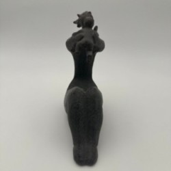 Modernist Ceramic Sculpture of a Woman Carrying a Child, France, circa 1970