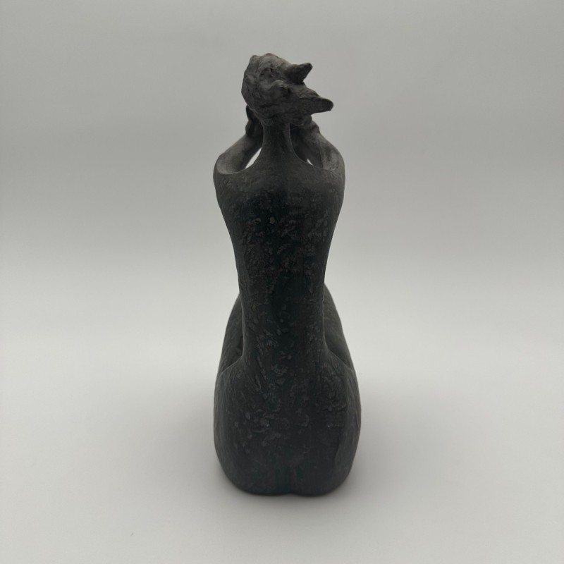 Modernist Ceramic Sculpture of a Woman Carrying a Child, France, circa 1970