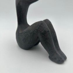 Modernist Ceramic Sculpture of a Woman Carrying a Child, France, circa 1970