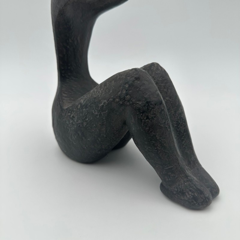 Modernist Ceramic Sculpture of a Woman Carrying a Child, France, circa 1970