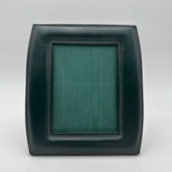 Green Leather Photo Frame, in the Style of Jacques Adnet, French Work, circa 1950