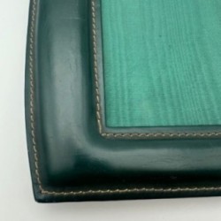 Green Leather Photo Frame, in the Style of Jacques Adnet, French Work, circa 1950