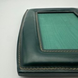 Green Leather Photo Frame, in the Style of Jacques Adnet, French Work, circa 1950