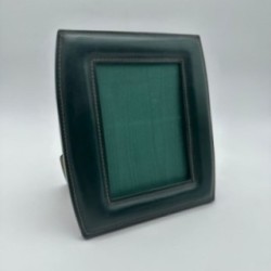 Green Leather Photo Frame, in the Style of Jacques Adnet, French Work, circa 1950
