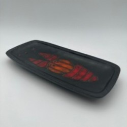 Black Ceramic Dish or Vide-Poche with Fish decoration, by Oswald Tieberghien, circa 1970