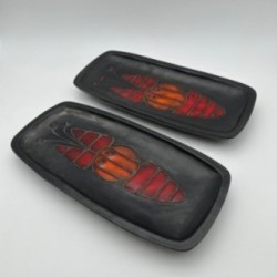 Set of Two Black Ceramic Fish Dishes or Vide-Poche By Oswald Tieberghien.France. Circa 1970