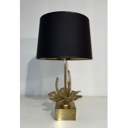 Nénuphar Table Lamp in Bronze and Brass, Attributed to Maison Charles, circa 1970