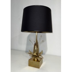 Nénuphar Table Lamp in Bronze and Brass, Attributed to Maison Charles, circa 1970