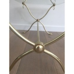 Swan-Neck Coffee Table in Brass with Glass Top, Maison Jansen, Circa 1940