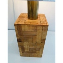 Straw Marquetry Table Lamp, French Production, Circa 1950
