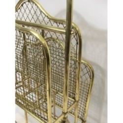 Neoclassical Brass Magazine Rack by Maison Jansen, Circa 1940