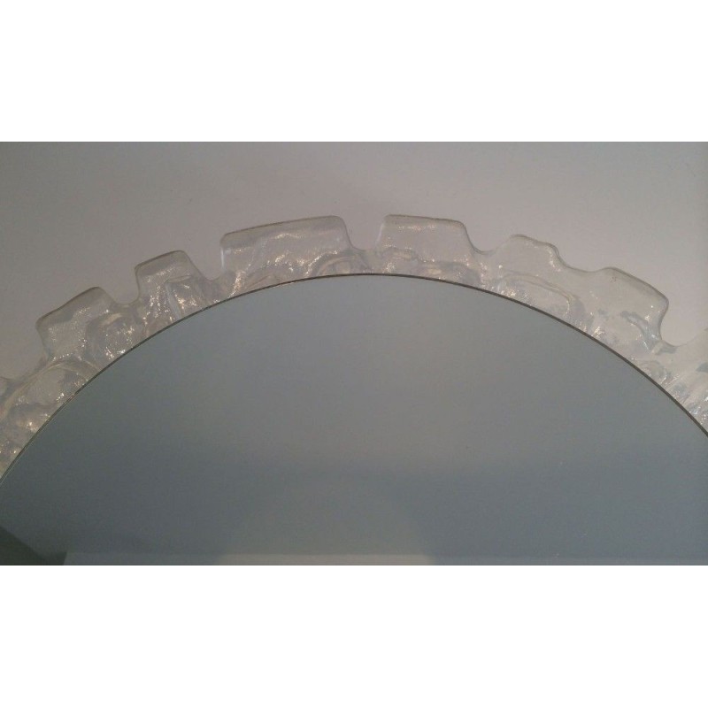 Illuminated Mirror in Molded White Plastic, Circa 1970