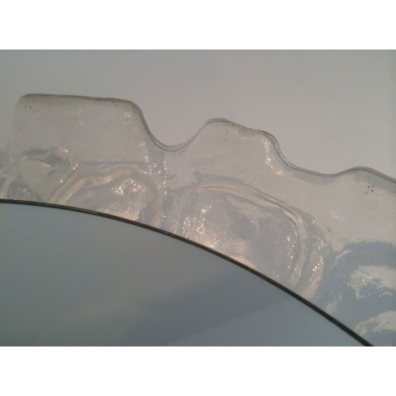 Illuminated Mirror in Molded White Plastic, Circa 1970