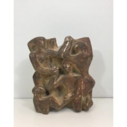 Plaster Sculpture Representing a Group of 3 Figures. Circa 1950