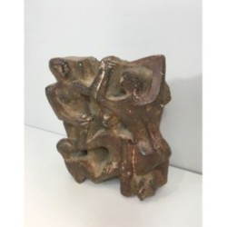 Plaster Sculpture Representing a Group of 3 Figures. Circa 1950