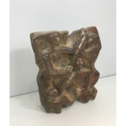 Plaster Sculpture Representing a Group of 3 Figures. Circa 1950