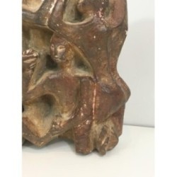 Plaster Sculpture Representing a Group of 3 Figures. Circa 1950
