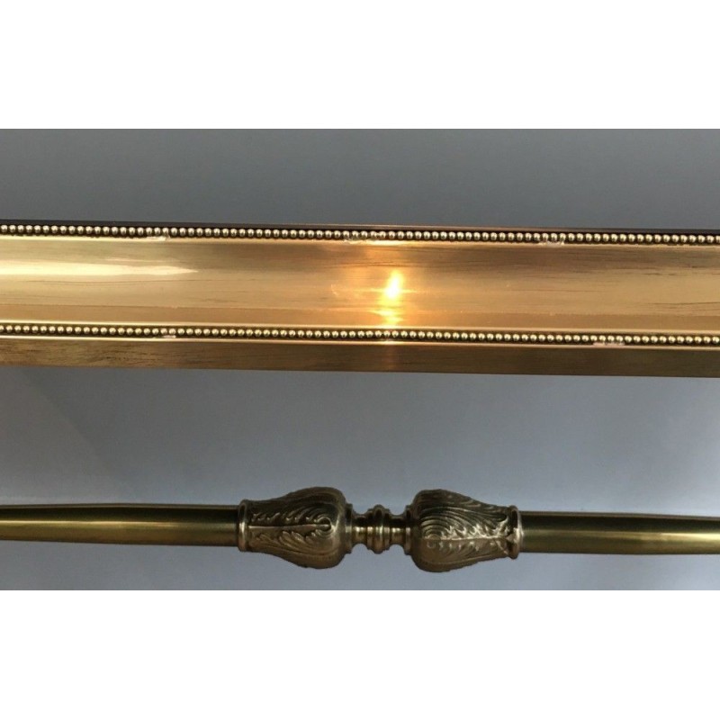 Neoclassical Coffee Table in Bronze and Brass with Black Lacquered Glass Top, Attributed to Raymond Subes. Circa 1940