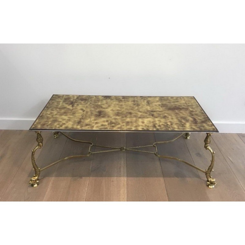 Brass Coffee Table, Maison Jansen