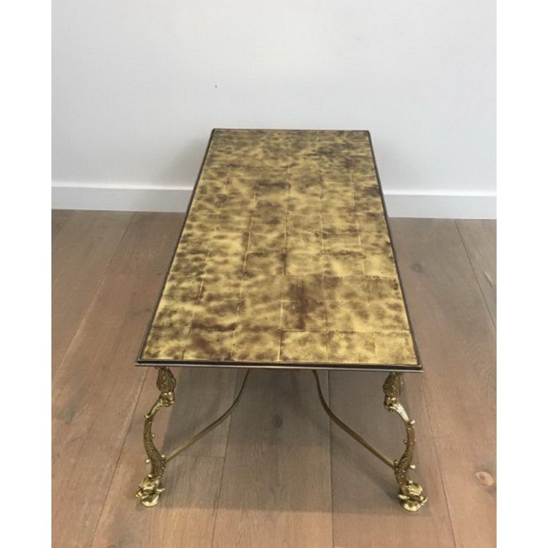 Brass Coffee Table, Maison Jansen