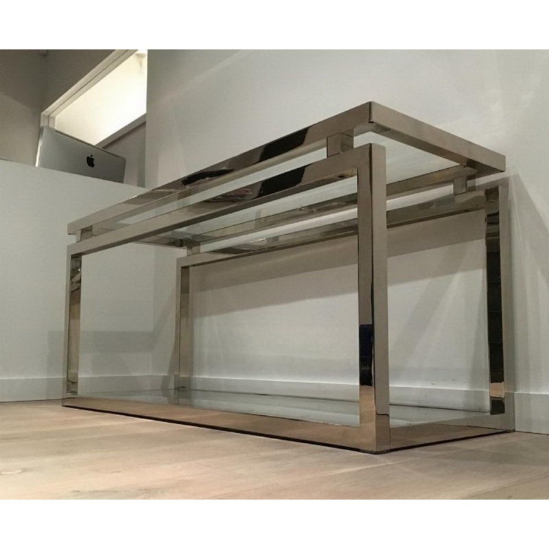 Large Chrome Console Table