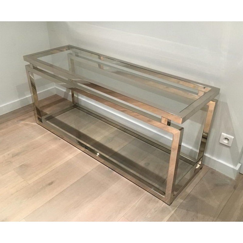 Large Chrome Console Table