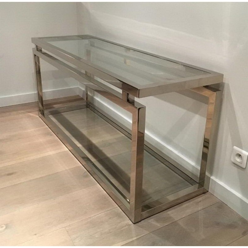 Large Chrome Console Table