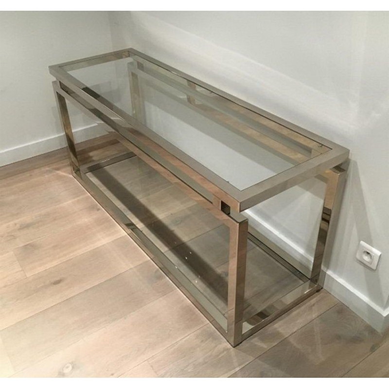 Large Chrome Console Table