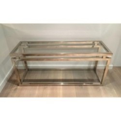 Large Chrome Console Table
