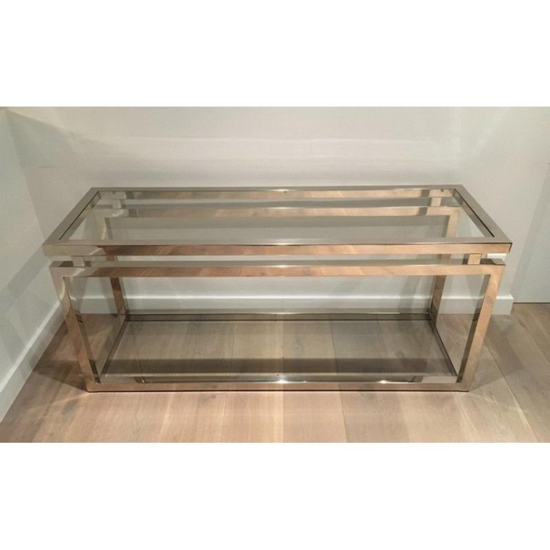 Large Chrome Console Table