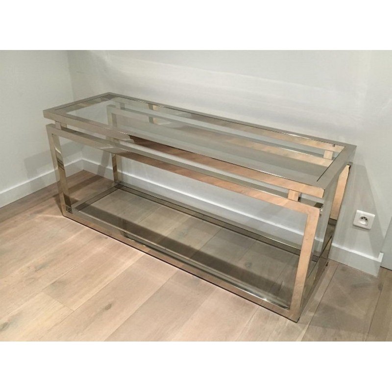 Large Chrome Console Table