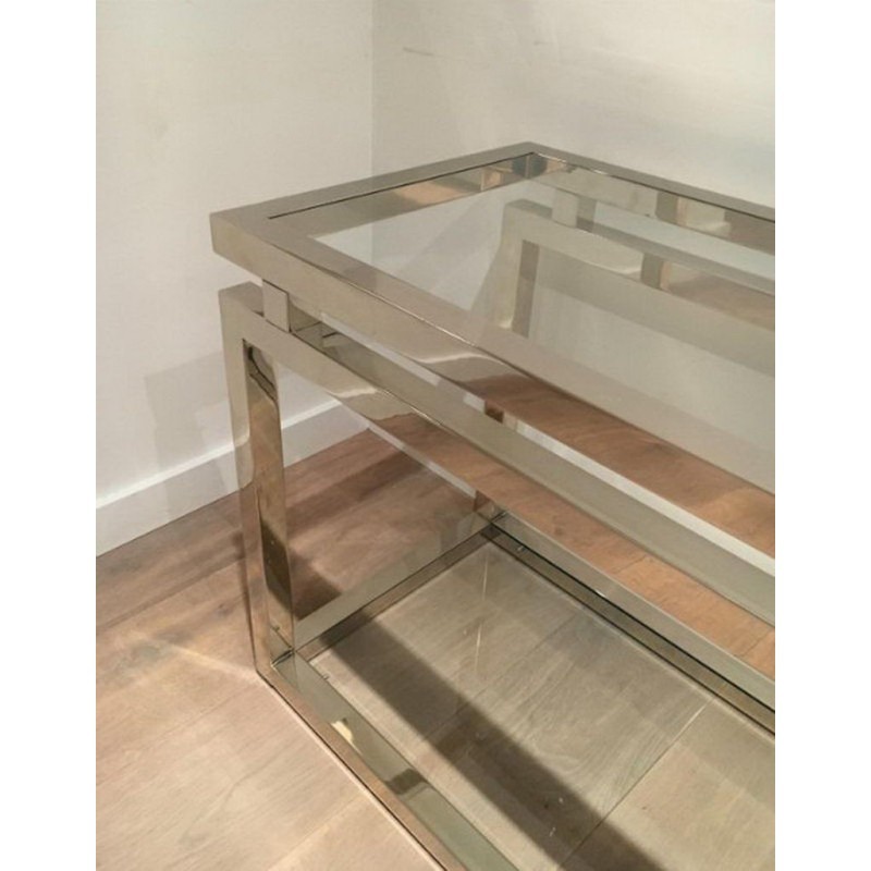Large Chrome Console Table