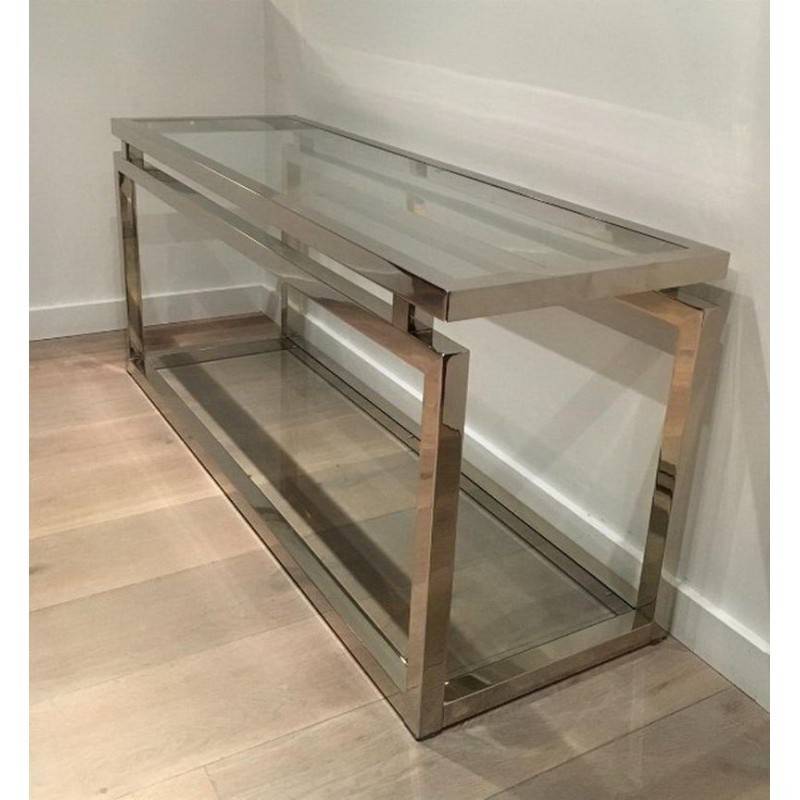 Large Chrome Console Table