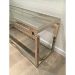 Large Chrome Console Table