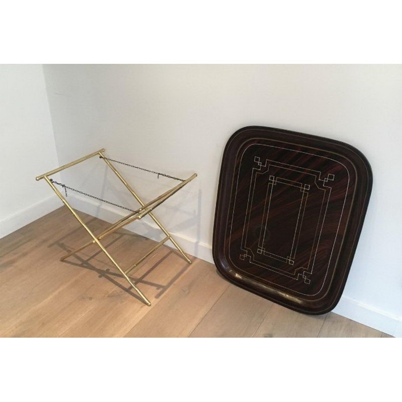 Fine Brass and Painted Tole Tray Table