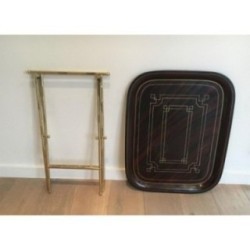 Fine Brass and Painted Tole Tray Table