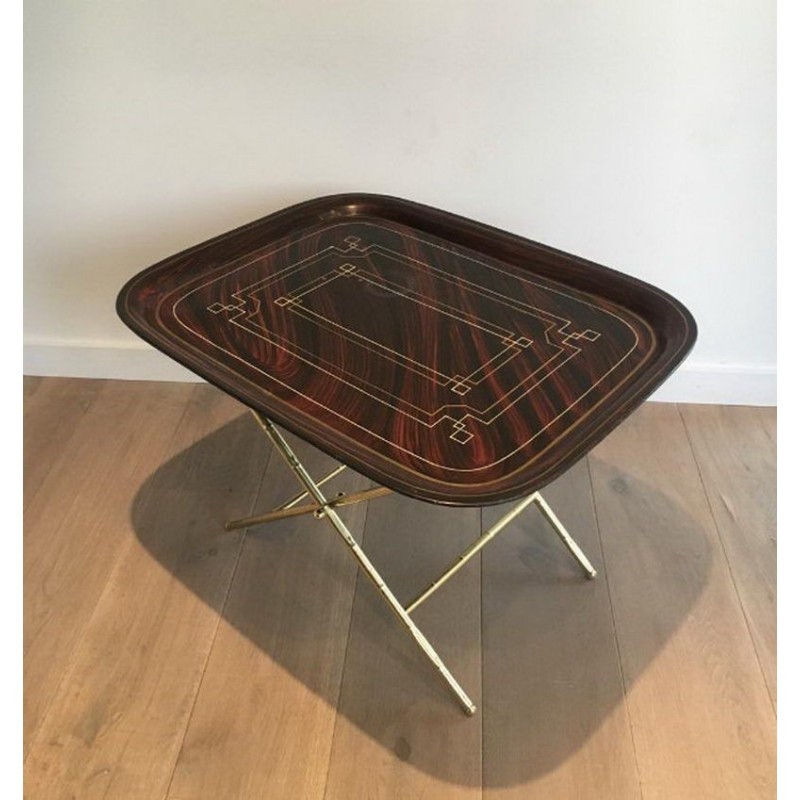 Fine Brass and Painted Tole Tray Table